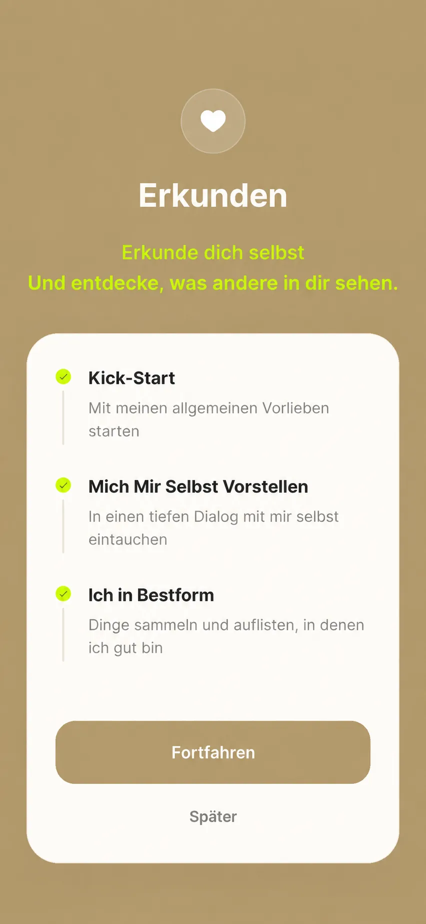 Die IDRAK Journey App mit der Phase „Erkunden“ zur Selbstfindung
