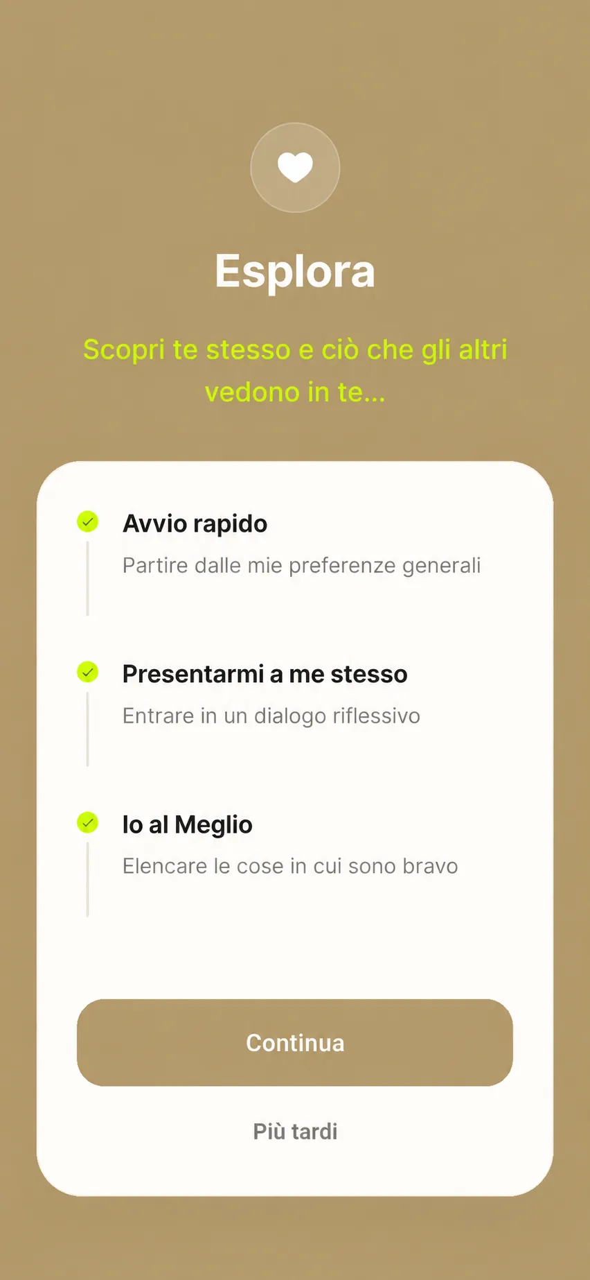 L’app IDRAK Journey con la fase Esplora per la scoperta di sé